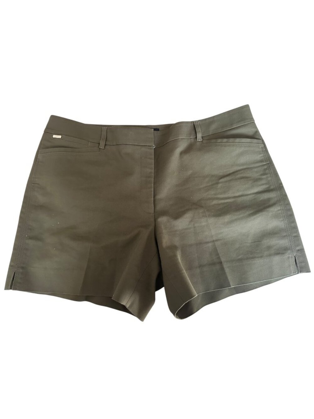 White House Black Market Dressy Army Green Shorts Women's 12  Zip Short NWOT